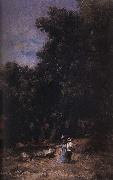 Nicolae Grigorescu In the Woods of  Fontainebleau oil painting reproduction